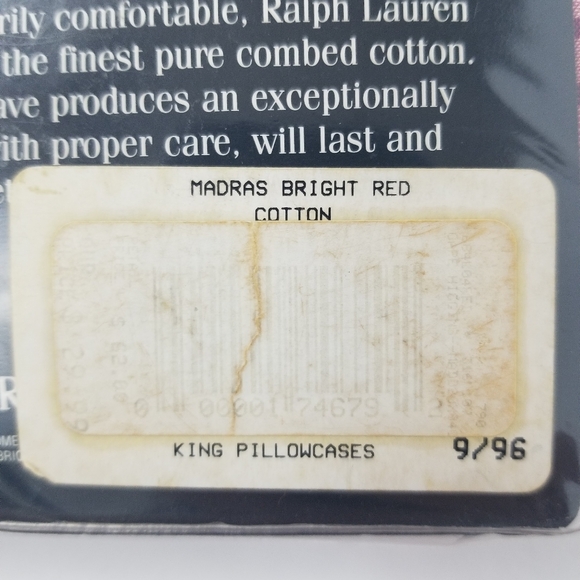 Ralph Lauren Madras King Pillowcases (2) Red Blue Plaid Preppy tartan - Picture 4 of 4